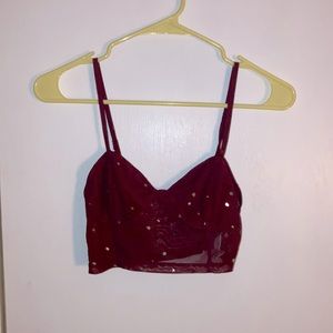Forever21 purple star mesh cami in small